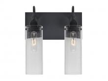  2WG-JUNI10CL-BK - Besa Juni 10 Vanity, Clear Bubble, Black Finish, 2x60W Medium Base