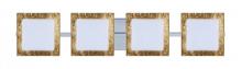  4WS-7735GF-LED-CR - Besa Wall Alex Chrome Opal/Gold Foil 4x5W LED