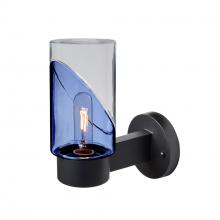  BLINKBL-WALL-EDIL-BK - Blink Outdoor Sconce, Blue/Clear, Black Finish, 1x5W LED Filament