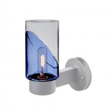  BLINKBL-WALL-EDIL-SL - Blink Outdoor Sconce, Blue/Clear, Silver Finish, 1x5W LED Filament