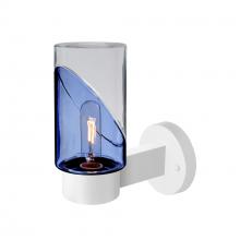  BLINKBL-WALL-EDIL-WH - Blink Outdoor Sconce, Blue/Clear, White Finish, 1x5W LED Filament