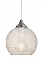  J-JILLYCL-EDIL-SN - Besa, Jilly Cord Pendant For Multiport Canopy, Vapor Clear, Satin Nickel Finish, 1x5W