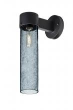  JUNI16BL-WALL-BK - Besa, Juni 16 Outdoor Sconce, Blue Bubble, Black Finish, 1x60W Medium Base