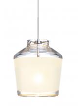  RXP-PIC6WH-SN - Besa Pendant Pica 6 Satin Nickel White Sand 1x50W Halogen