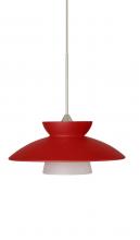  X-271831-SN - Besa Pendant For Multiport Canopy Trilo 7 Satin Nickel Red Matte 1x50W Halogen