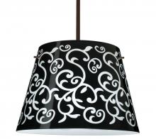  1KT-4394BD-LED-BR - Besa Amelia 18 LED Pendant 1KT Black Damask Bronze 3x11W LED