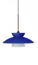  1XP-271823-BR - Besa Pendant Trilo 7 Bronze Blue Matte 1x50W Halogen