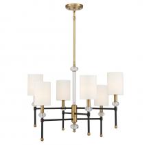  1-1887-6-143 - Tivoli 6-Light Chandelier in Matte Black with Warm Brass Accents