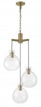  4743-AN-CL - Selina Tiered Globe LED Chandelier - Antique Brass