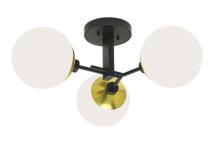  5675-PB-OP - Triple Play Semi-Flush Mount Light - Polished Brass