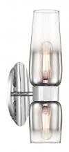  9760-CH-CLGR - Flame 2-Light Vanity Sconce - Chrome