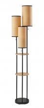  4305-12 - Trio Floor Lamp - Black and Antique Brass