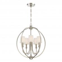  2247-PN - Libby Langdon Sylvan 5 Light Polished Nickel Chandelier