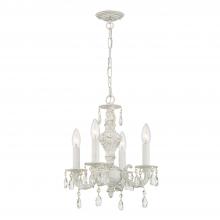  5024-AW-CL-MWP - Paris Market 4 Light Clear Crystal Antique White Mini Chandelier