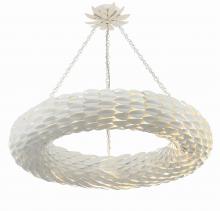  538-MT - Broche 8 Light Matte White Chandelier