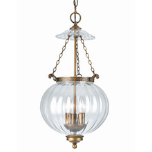  5783-AB - Crystorama 3 Light Brass Glass Pendant I