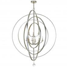  587-SA - Luna 9 Light Antique Silver Chandelier