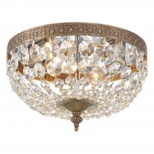  710-OB-CL-I - Crystorama 2 Light Clear Italian Crystal Olde Brass Flush Mount