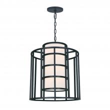  9597-MK - Brian Patrick Flynn Hulton 6 Light Matte Black Lantern Chandelier