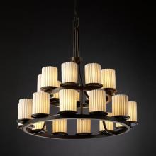  POR-8767-10-BANL-DBRZ - Dakota 21-Light 2-Tier Ring Chandelier