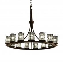  WGL-8715-10-GRCB-DBRZ - Dakota 15-Light 1-Tier Ring Chandelier