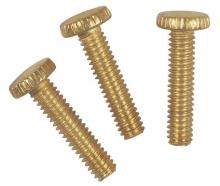  7063200 - 3 Knurled Head Steel Screws Brass-Plated 1/2" Long