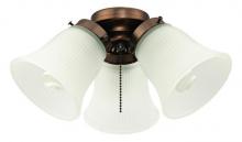  7781800 - 3 Light Cluster Light Kit Oil Brushed Bronze with Frosted Ribbed Glass Shades