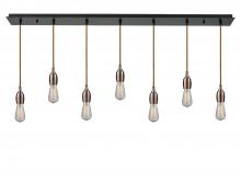  127BK-10CR-3AC - Chelsea - 7 Light - 48 inch - Matte Black - Cord hung - Linear Pendant