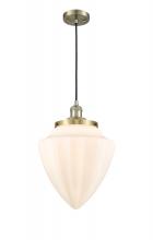  201C-AB-G661-12 - Bullet - 1 Light - 12 inch - Antique Brass - Cord hung - Mini Pendant