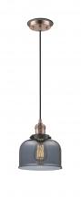  201CBP-ACBK-G73 - Bell - 1 Light - 8 inch - Antique Copper - Cord hung - Mini Pendant