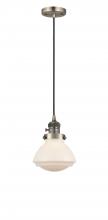  201CSW-AB-G321-LED - Olean - 1 Light - 7 inch - Antique Brass - Cord hung - Mini Pendant