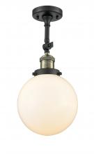  201F-BAB-G201-8-LED - Beacon - 1 Light - 8 inch - Black Antique Brass - Semi-Flush Mount