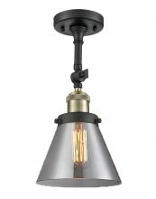  201F-BAB-G43-LED - Cone - 1 Light - 8 inch - Black Antique Brass - Semi-Flush Mount