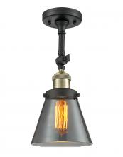  201F-BAB-G63-LED - Cone - 1 Light - 6 inch - Black Antique Brass - Semi-Flush Mount