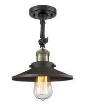  201F-BAB-M6-LED - Railroad - 1 Light - 8 inch - Black Antique Brass - Semi-Flush Mount