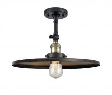  201F-BAB-MFR-BK-16-LED - Railroad - 1 Light - 16 inch - Black Antique Brass - Semi-Flush Mount