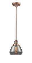  201S-AC-G173 - Fulton - 1 Light - 7 inch - Antique Copper - Stem Hung - Mini Pendant