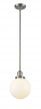  201S-SN-G201-8 - Beacon - 1 Light - 8 inch - Brushed Satin Nickel - Stem Hung - Mini Pendant