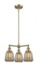  207-AB-G146-LED - Chatham - 3 Light - 24 inch - Antique Brass - Stem Hung - Chandelier