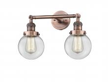 Innovations Lighting 208-AC-G202-6 - Beacon - 2 Light - 17 inch - Antique Copper - Bath Vanity Light