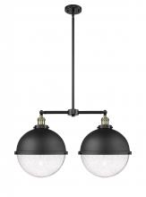  209-BAB-HFS-124-BK - Hampden - 2 Light - 18 inch - Black Antique Brass - Stem Hung - Island Light