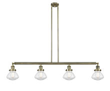  214-AB-G322 - Olean - 4 Light - 51 inch - Antique Brass - Stem Hung - Island Light