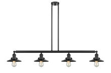  214-BK-M6 - Railroad - 4 Light - 53 inch - Matte Black - Stem Hung - Island Light