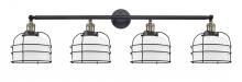  215-BAB-G71-CE - Bell Cage - 4 Light - 44 inch - Black Antique Brass - Bath Vanity Light