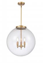  221-3S-BB-G204-18-LED - Beacon - 3 Light - 18 inch - Brushed Brass - Cord hung - Pendant