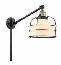  237-BAB-G71-CE - Bell Cage - 1 Light - 8 inch - Black Antique Brass - Swing Arm