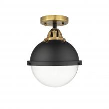  288-1C-BAB-HFS-82-BK-LED - Hampden - 1 Light - 9 inch - Black Antique Brass - Semi-Flush Mount