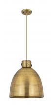  410-1PL-BB-M412-14BB - Newton Bell - 1 Light - 14 inch - Brushed Brass - Cord hung - Pendant