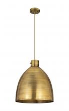  410-1PL-BB-M412-18BB - Newton Bell - 1 Light - 18 inch - Brushed Brass - Cord hung - Pendant