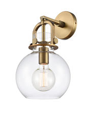  410-1W-BB-8CL-LED - Newton Sphere - 1 Light - 8 inch - Brushed Brass - Sconce